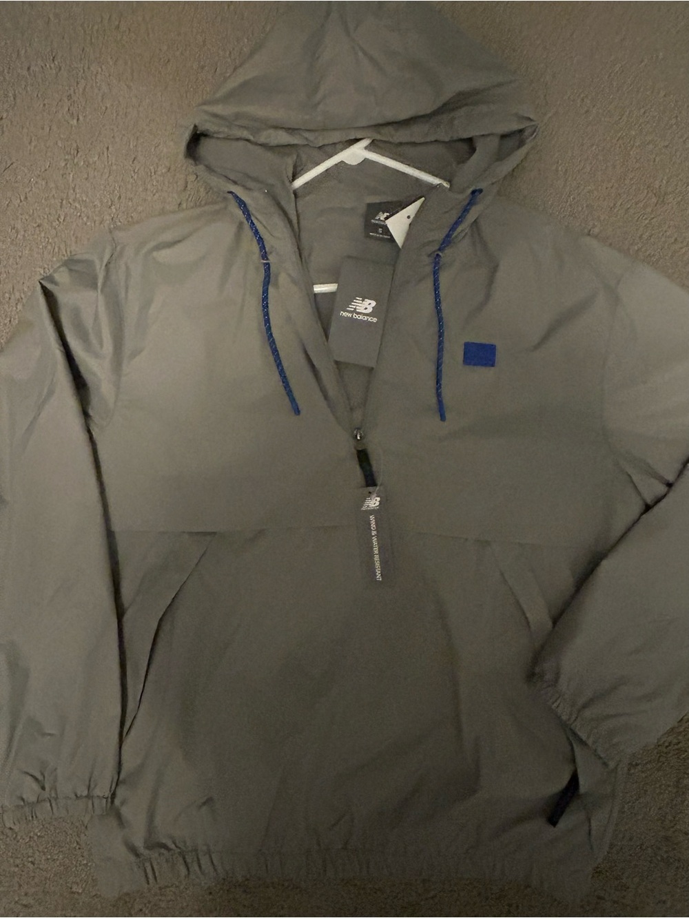 New Balance Men’s Gray Pullover Windbreaker Jacket Small New!!